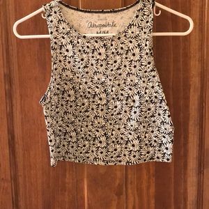 Black and white floral top